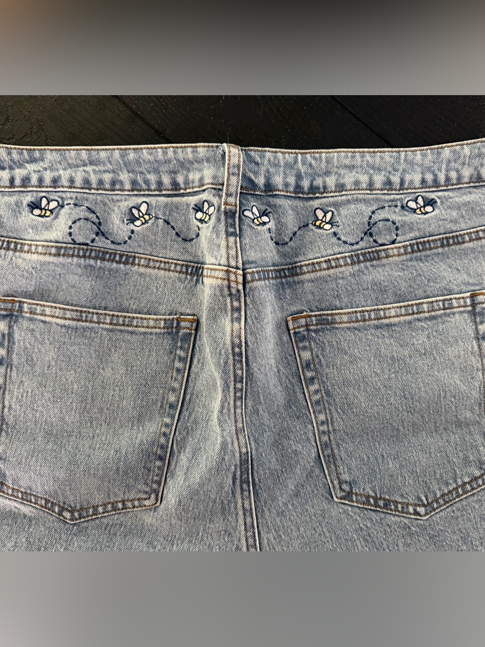 Her Universe Disney Floral Winnie the Pooh Embroidery Denim Shorts - Picture 3 of 4